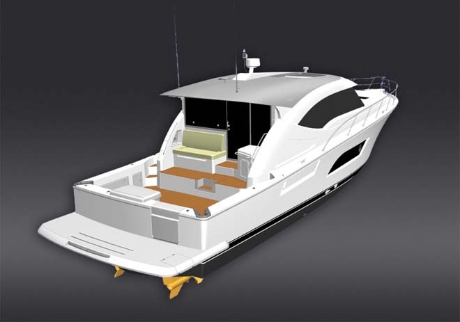 The 565 SUV features a large cockpit with raised mezzanine seating © Riviera . http://www.riviera.com.au